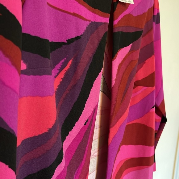 Danny & Nicole 3/4 Sleeve Stripe Jacket Sheath Dress Size 10 Fusia Blk NWT - Picture 9 of 9